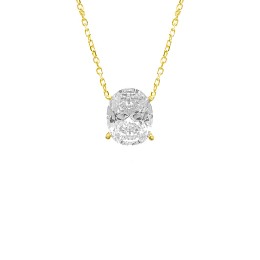 Üç Karat D-Color Oval Kolye