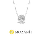 Üç Karat Mozanit Oval Kolye