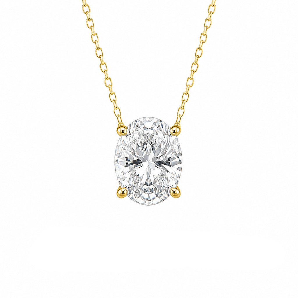 Üç Karat D-Color Oval Kolye