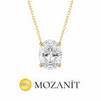 Üç Karat Mozanit Oval Kolye