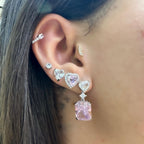 Kalp Detay Sallantılı Baget Küpe