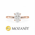 Bir Buçuk Karat Mozanit Oval Yüzük