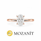 Bir Buçuk Karat Mozanit Oval Yüzük