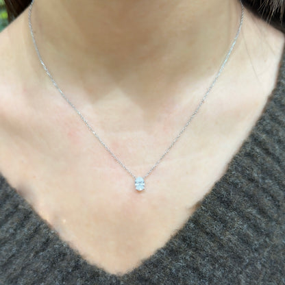 Bir Karat Mozanit Oval Kolye