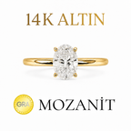 14K 0.75 Karat Moissanit Ovalring