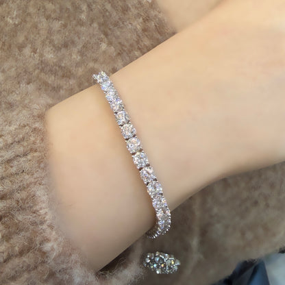 Dört mm Mozanit Suyolu Bileklik