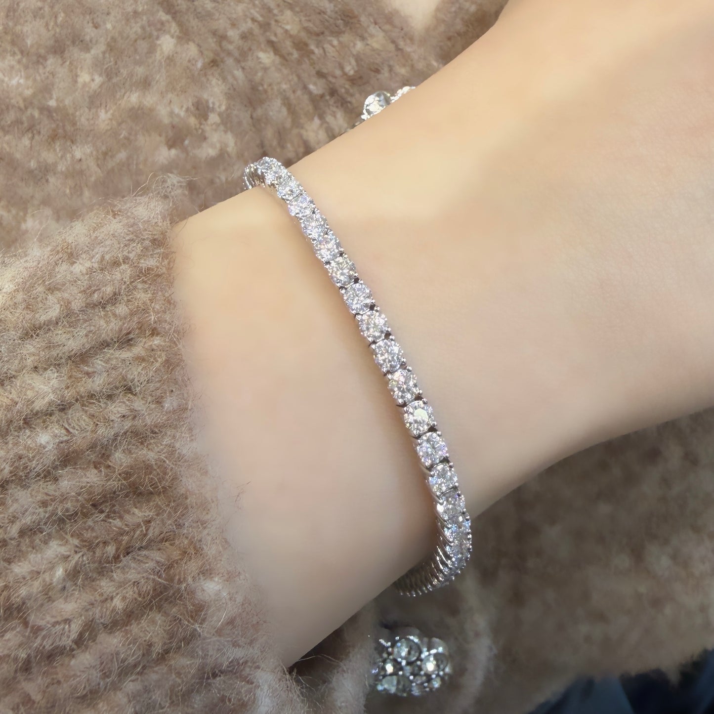 Üç mm Mozanit Suyolu Bileklik