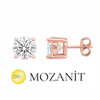 8 mm Mozanit Tektaş Küpe