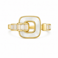 Sedefstein-Ring im Quadrat-Design