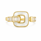 Sedefstein-Ring im Quadrat-Design