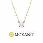 6 mm Mozanit Tektaş Kolye