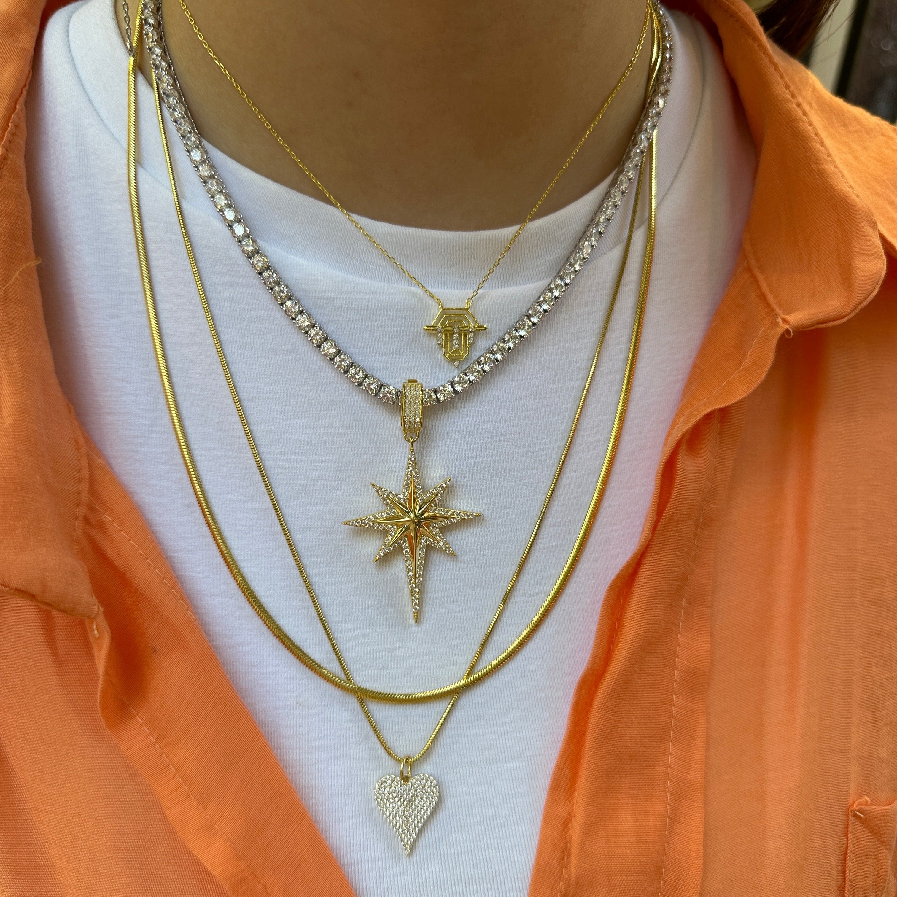 Taşlı Kutup Yıldızı Kolye Ucu / Charm