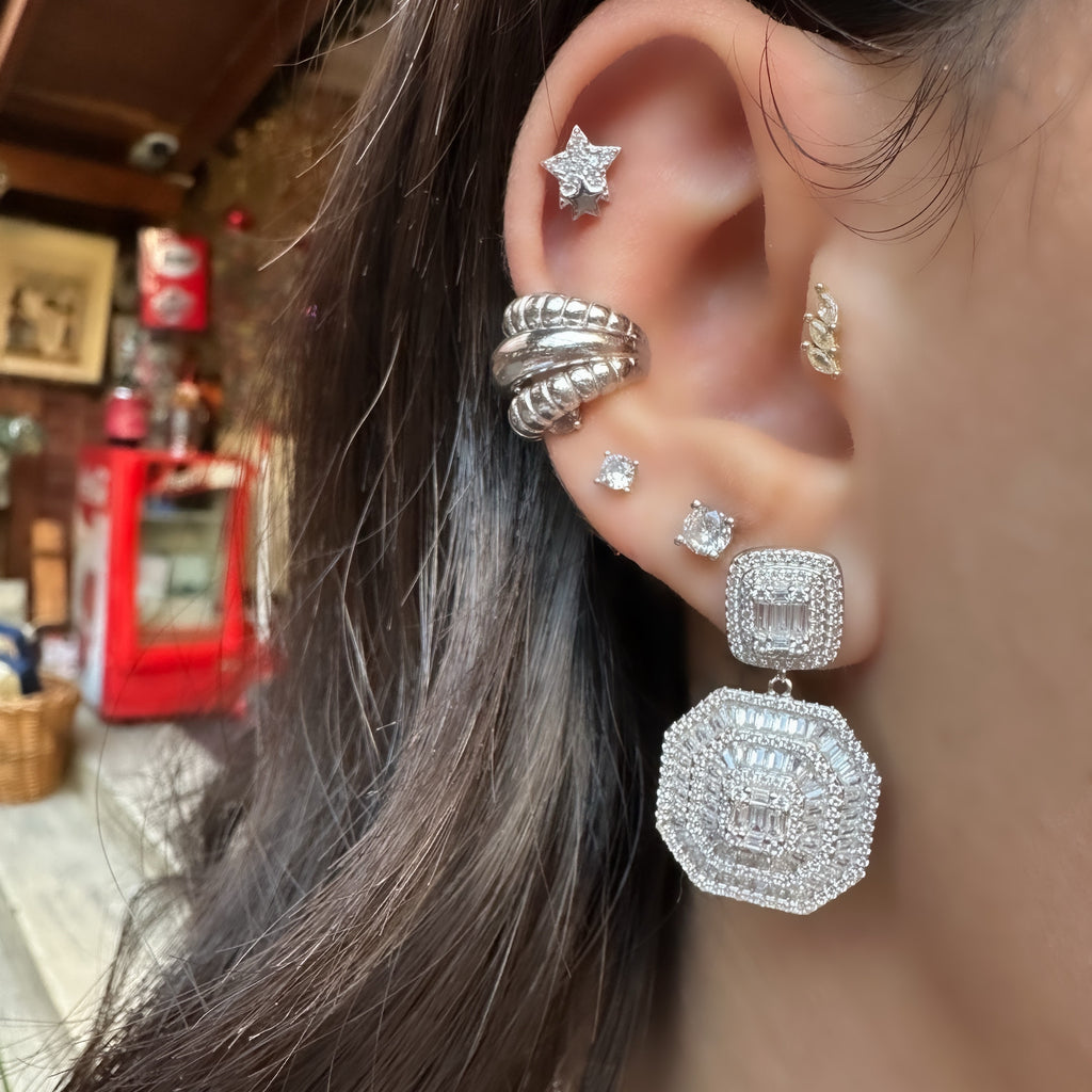 Modern Baguette Dangle Earrings