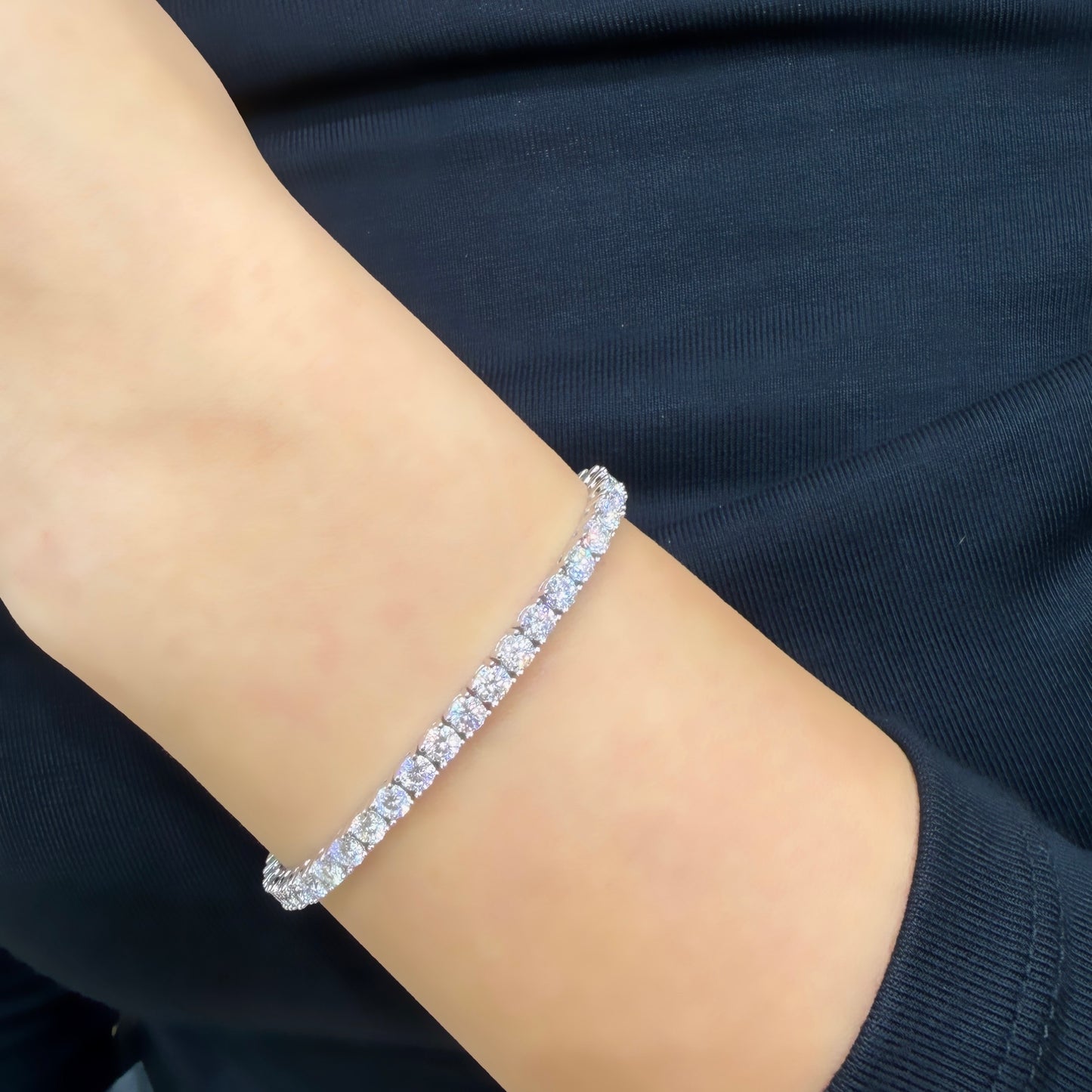 Üç Buçuk mm Mozanit Suyolu Bileklik