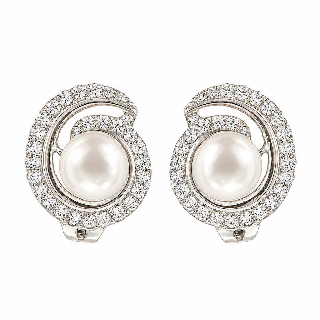 Round Row Pearl Earring