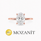 One Carat Moissanite Oval Ring