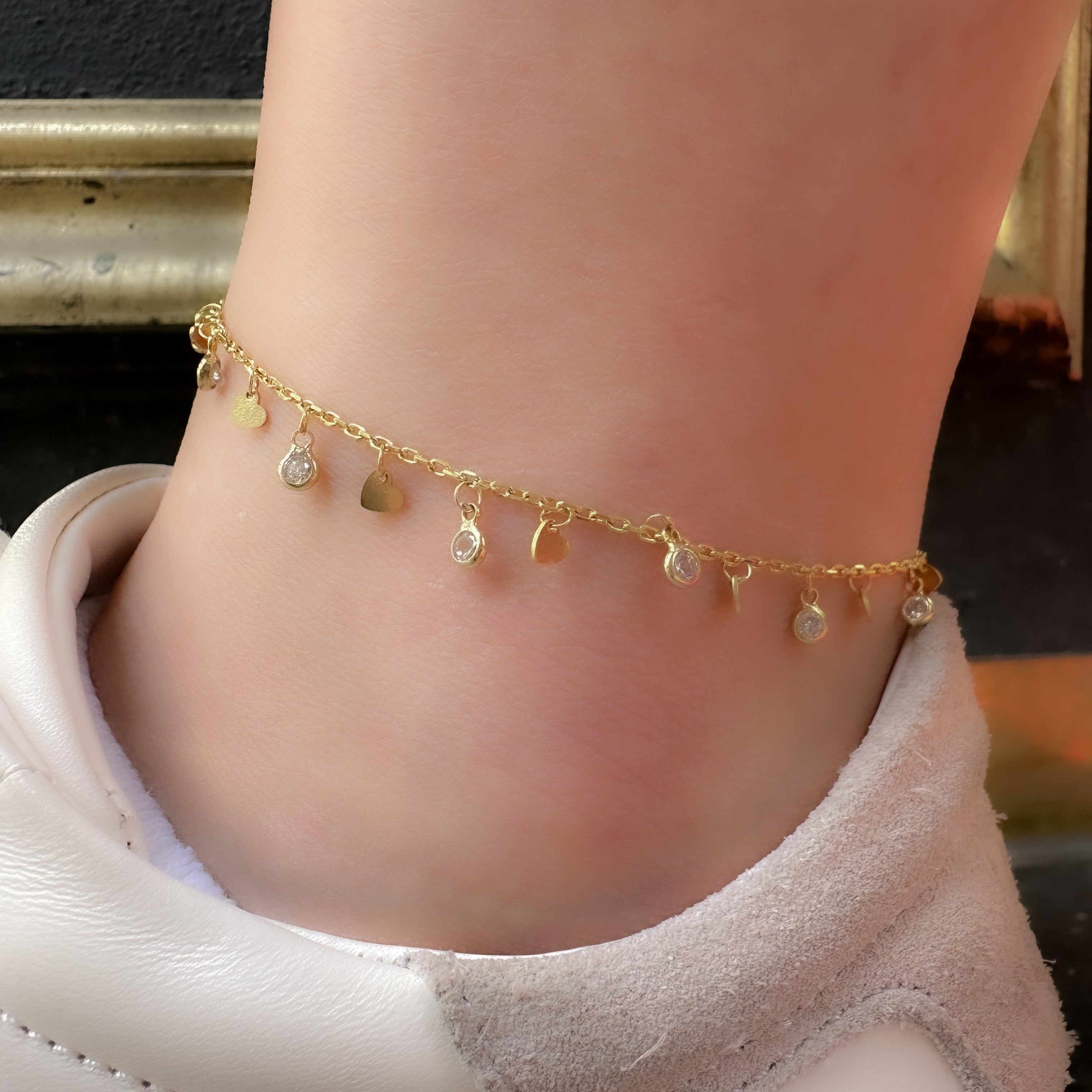 Sallantılı Taşlı Pullu Halhal