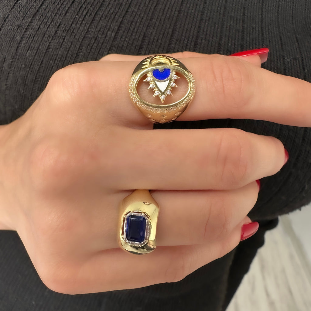 Derry Colorful Enamel Eye Ring