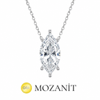 Halskette aus Moissanit mit Marquise-Steinbesatz