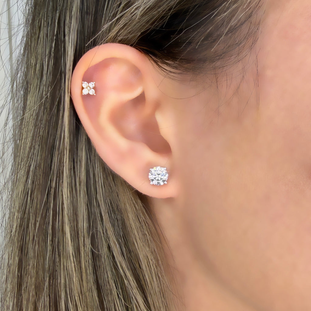 Six mm Solitaire Earring