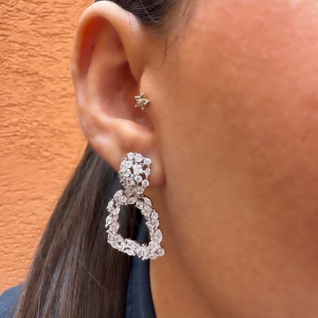 Karışık Taşlı Design Küpe