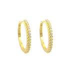 Orta Büyük Boy Taşlı Halka Küpe