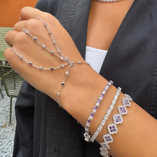 Chole Crystal Purple Stone Shahmaran Bracelet