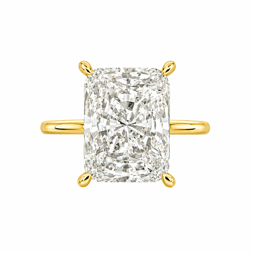 Ring mit Steinfassung im Radiant-Baguette-Schliff, G-Farbe
