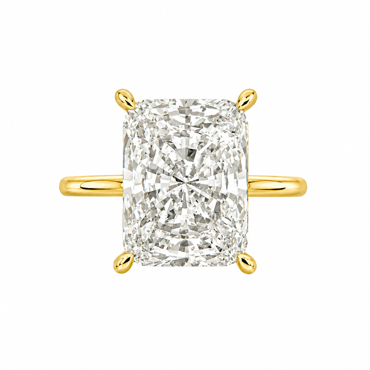 Ring mit Steinfassung im Radiant-Baguette-Schliff, G-Farbe