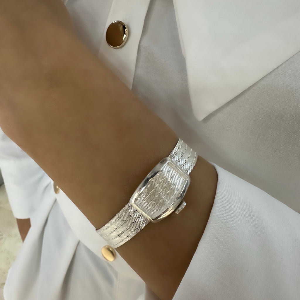Silver Trabzon Wicker 5-Row Bracelet