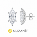 Ohrringe mit Moissanit-Marquise-Schliff und Steinfassung