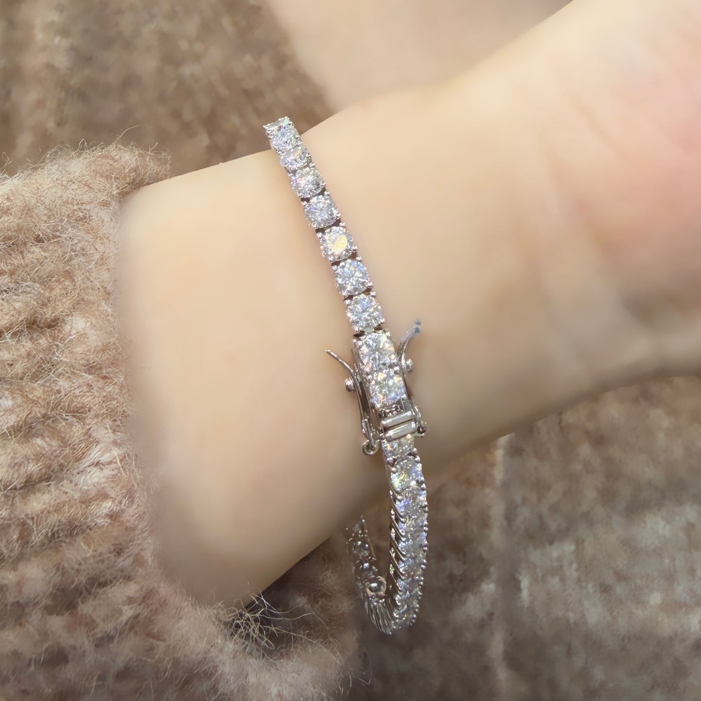 Üç Buçuk mm Mozanit Suyolu Bileklik