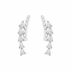 Two-Row Stone and Pearl Earrings