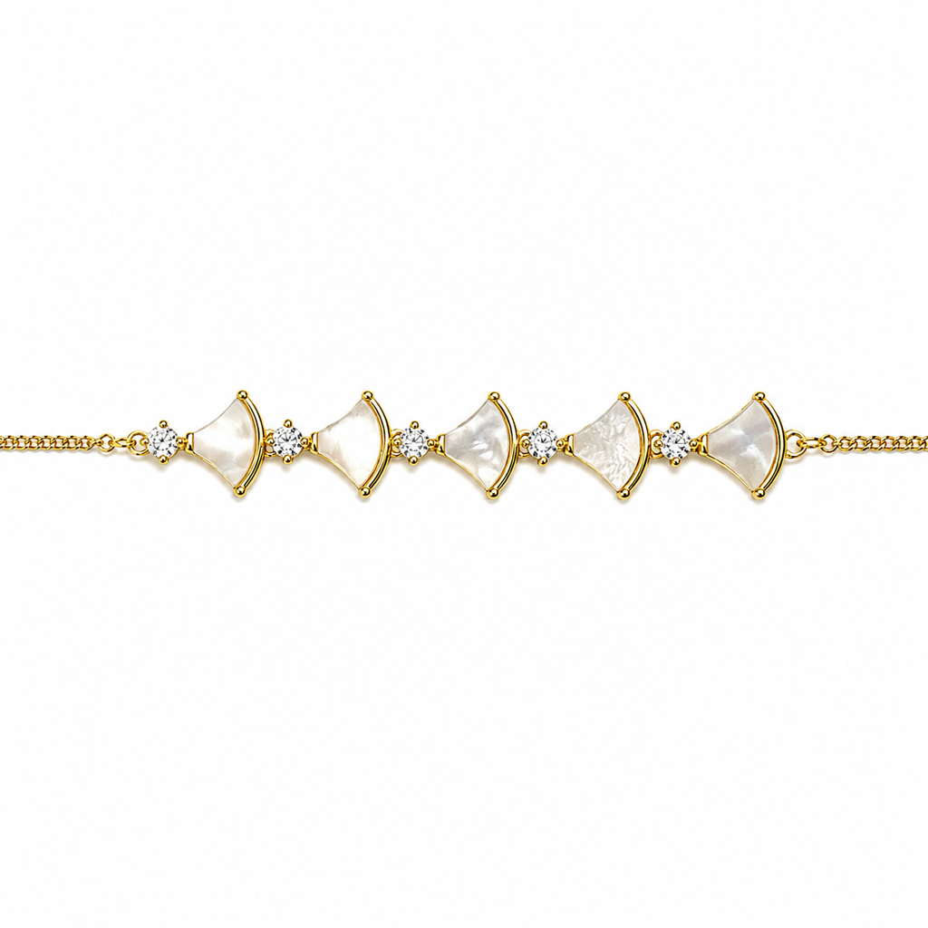 Fächerförmiges Perlmuttarmband