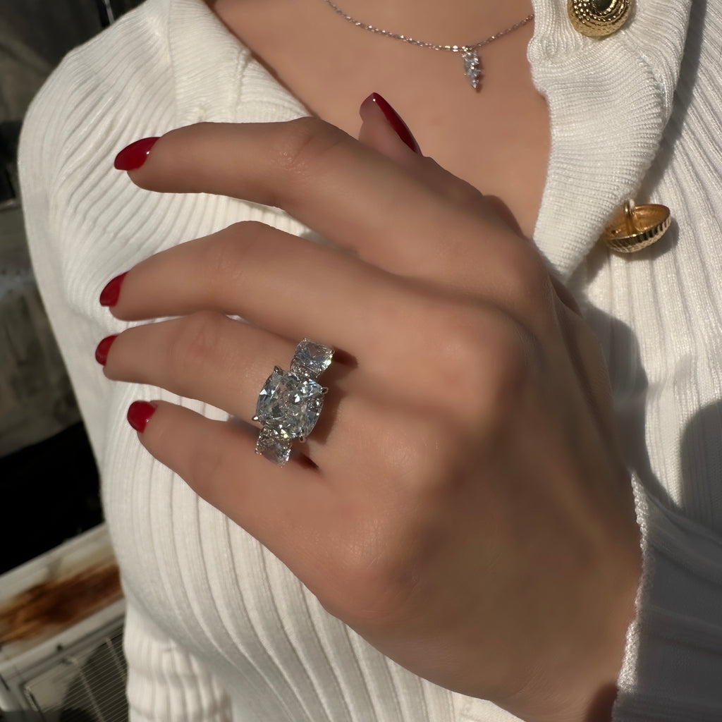 G-Color Kare Model Taşlı Tasarım Yüzük