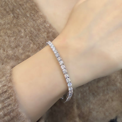 Üç Buçuk mm Mozanit Suyolu Bileklik