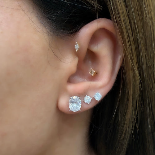 1.75 Karat  Mozanit Oval Küpe