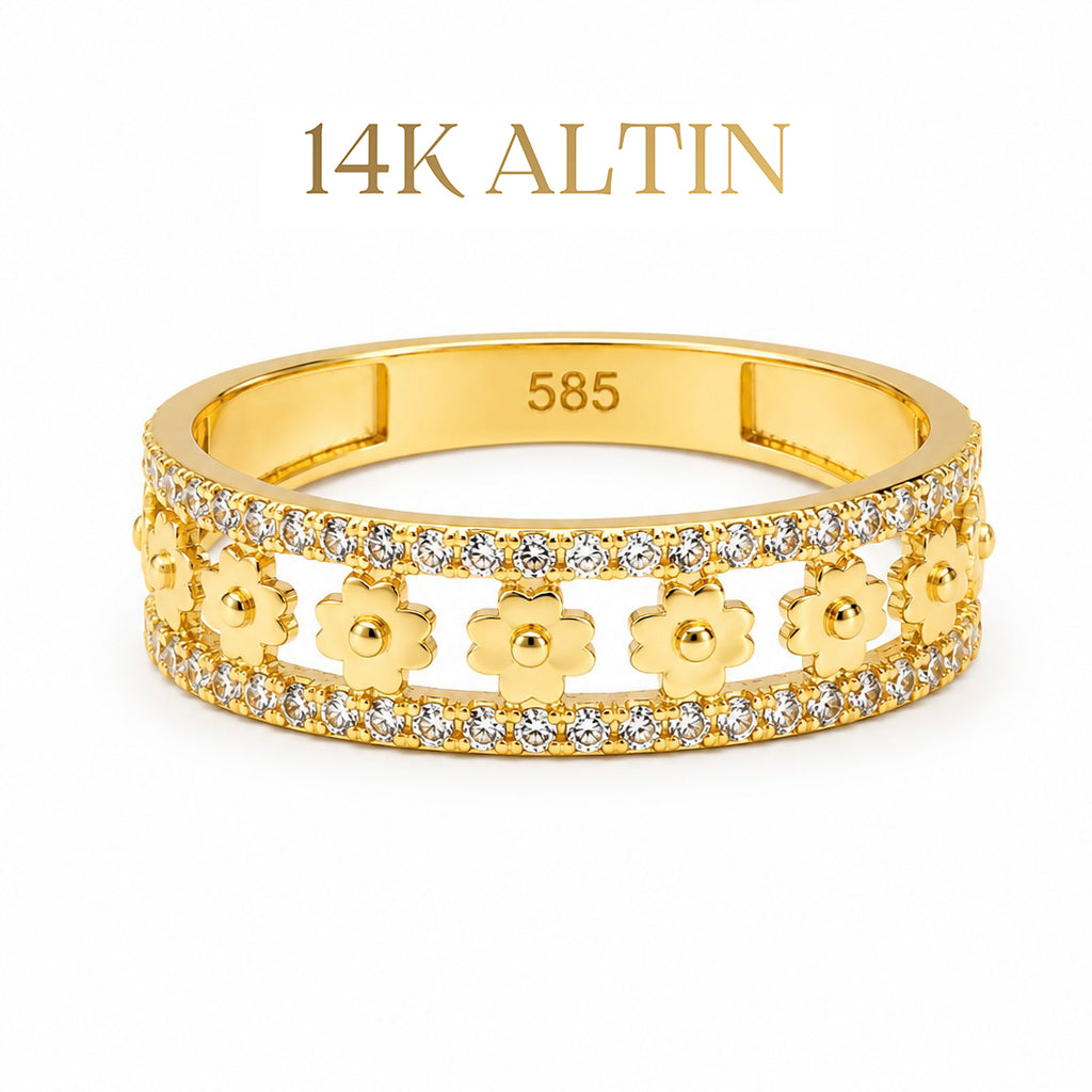 14K Çiçek Desen Yüzük
