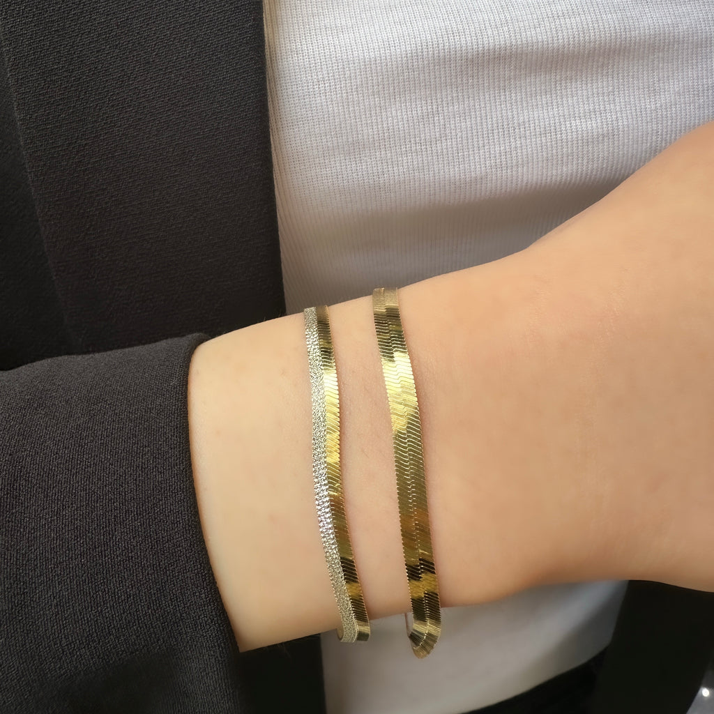 İki Renk İtalyan Yassı Zincir Bileklik