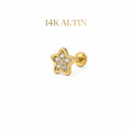 14K Işıltılı Yıldız Piercing