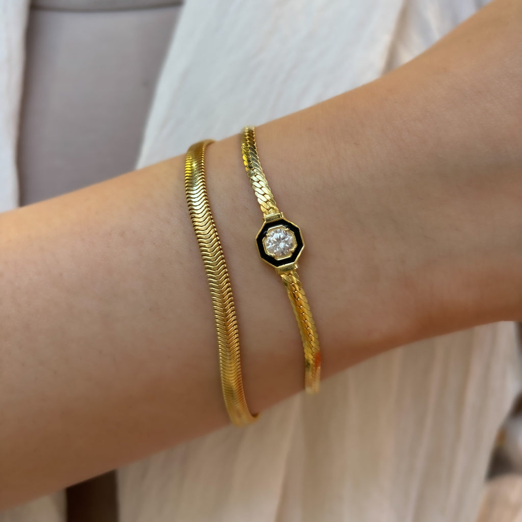 Ortası Taşlı Mineli Serenay Bileklik