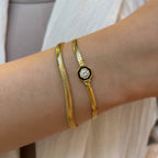 Ortası Taşlı Mineli Serenay Bileklik