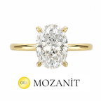 İki Karat Mozanit Oval Yüzük