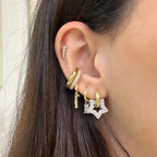 Taşlı Yıldız Küpe