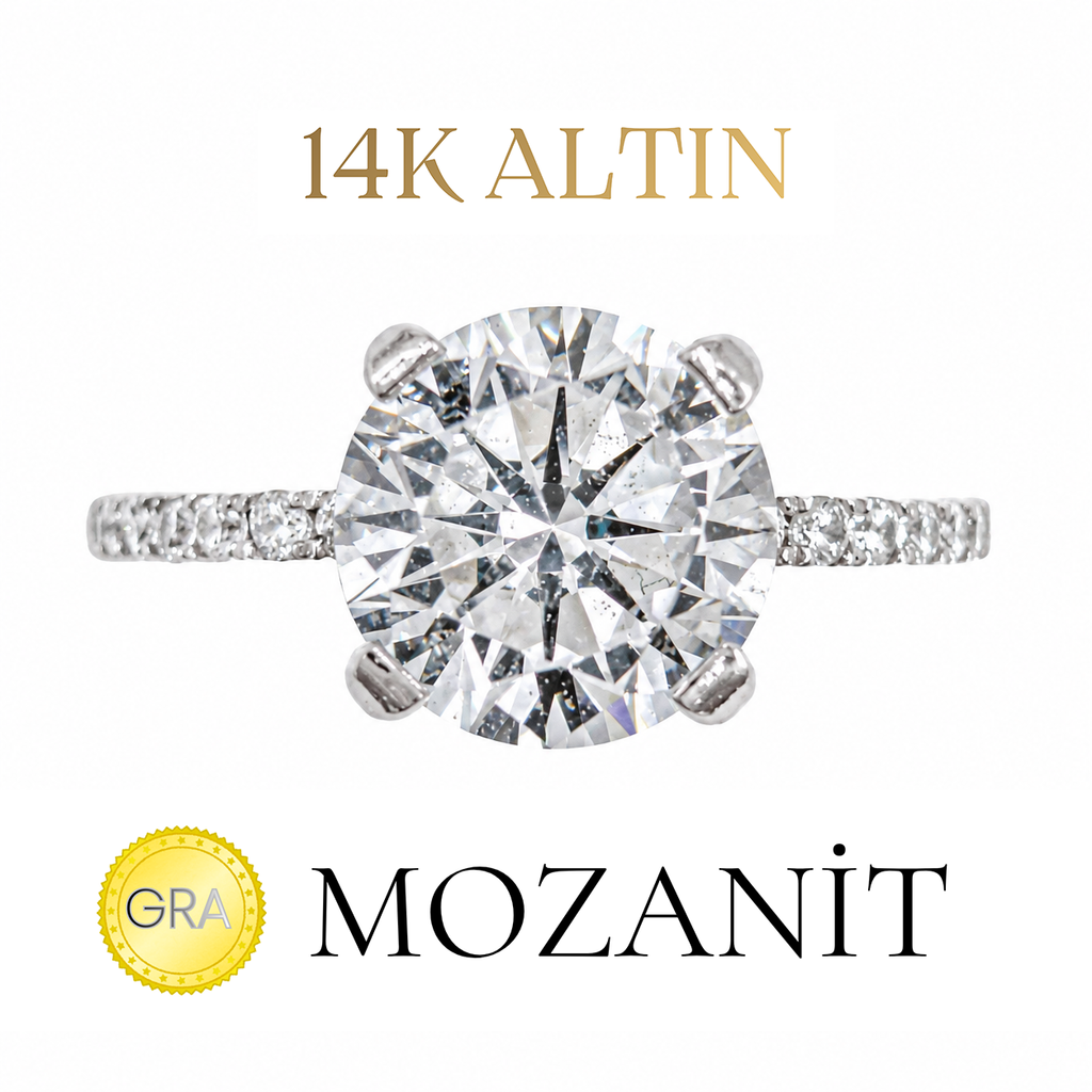 14K Design Moissanite Solitaire Ring