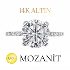 14K Design Moissanite Solitärring