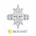 Marquise Moissanite Ring with Oval Stone Arm