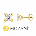 0.80 Karat Mozanit Tektaş Küpe