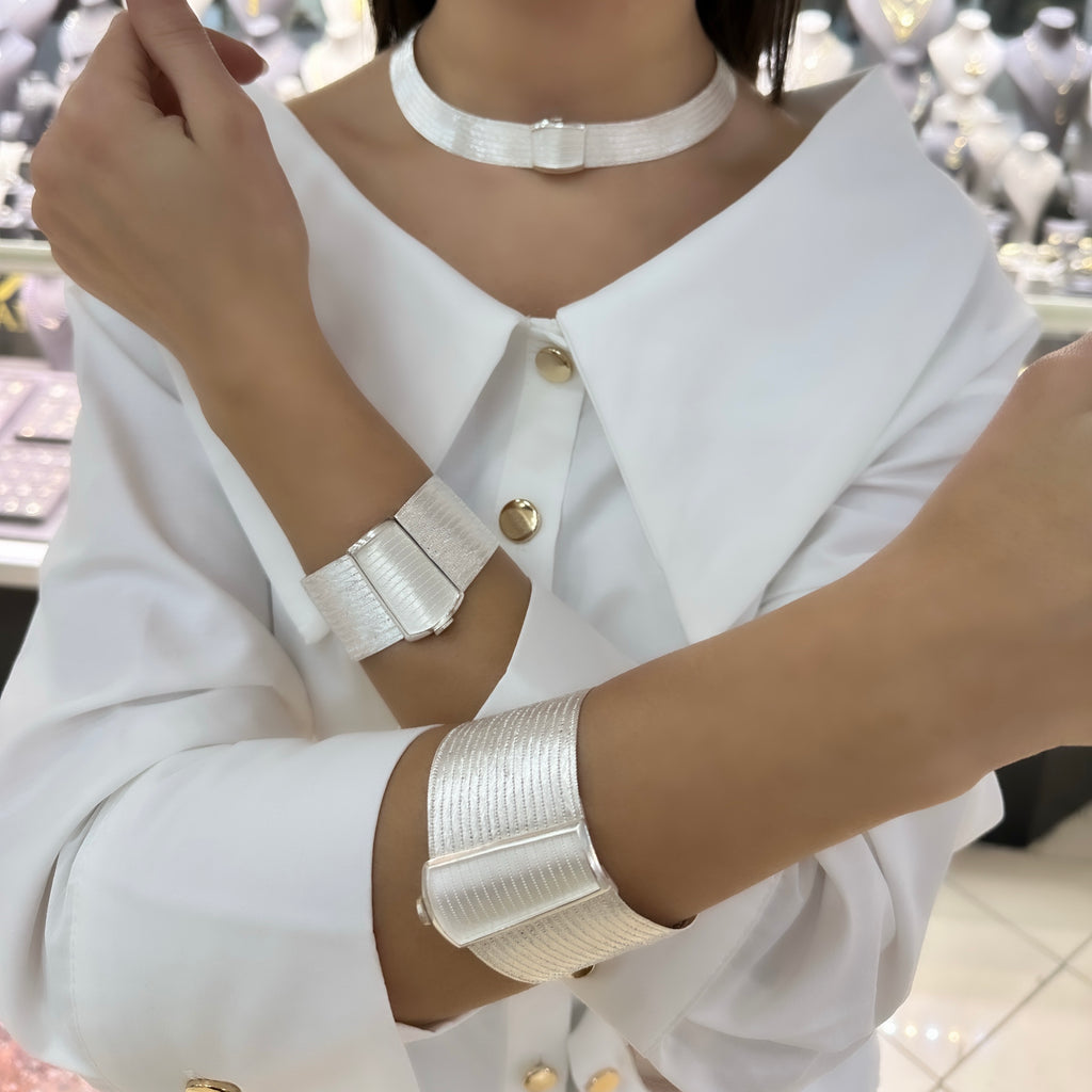 Silver Trabzon Wicker 13-Row Bracelet