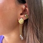 Sea Shell Sallantılı Taşlı Küpe